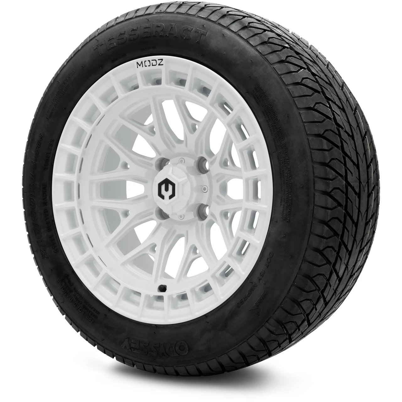 MODZ 14" Torrent Glossy White Wheels & Street Tires Combo