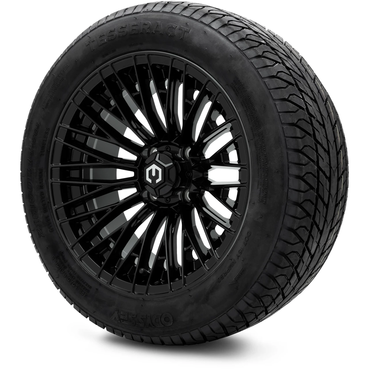 MODZ 14" Reaper Glossy Black Wheels & 215/50-14 Street Tires Combo