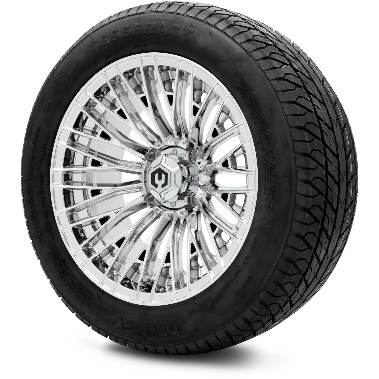 MODZ 14" Reaper Chrome Wheels & 215/50-14 Street Tires Combo