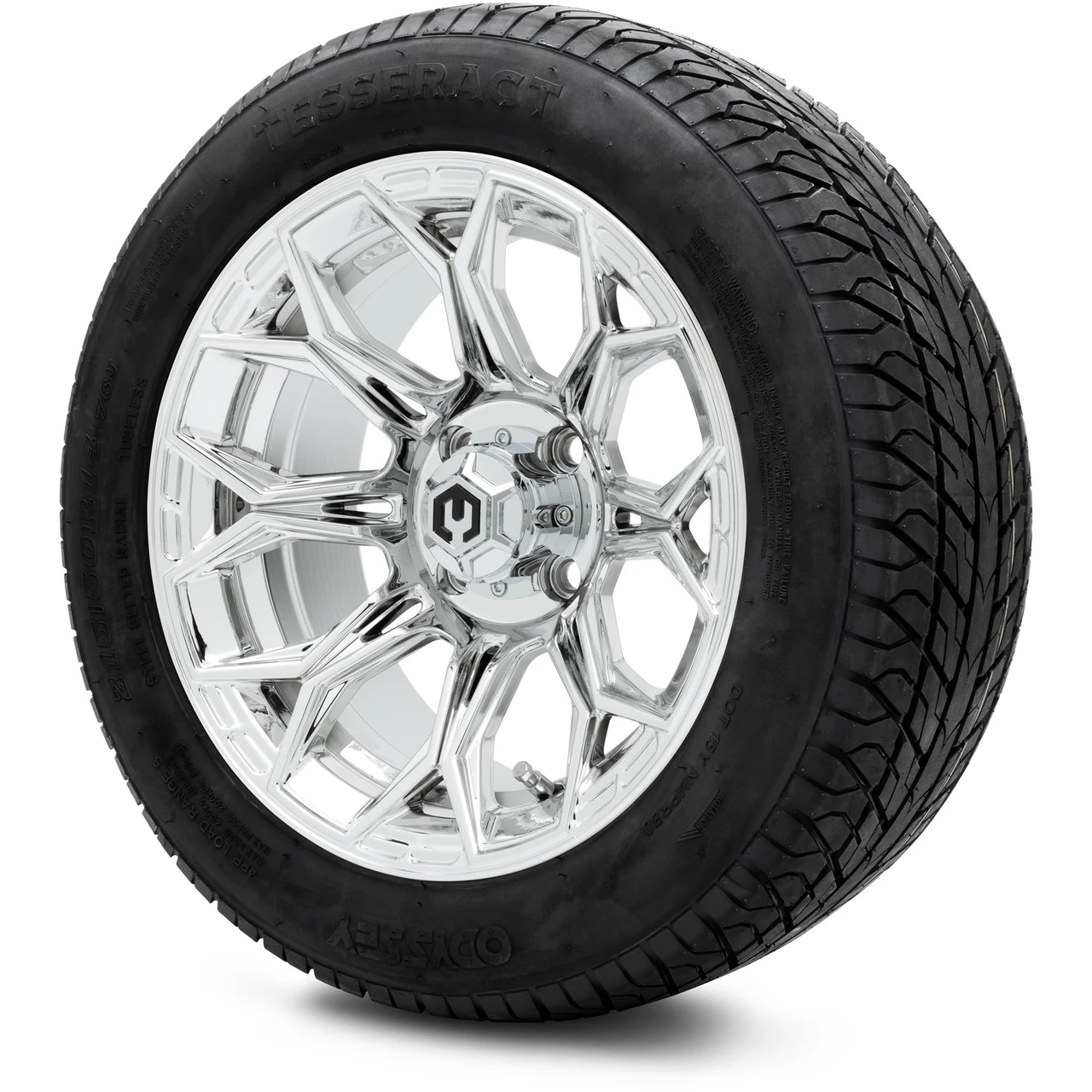 MODZ 14" Halo Chrome Wheels & 215/50-14 Street Tires Combo