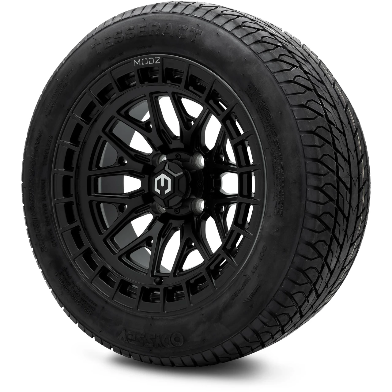 MODZ 14" Torrent Matte Black Wheels & 215/50-14 Street Tires Combo