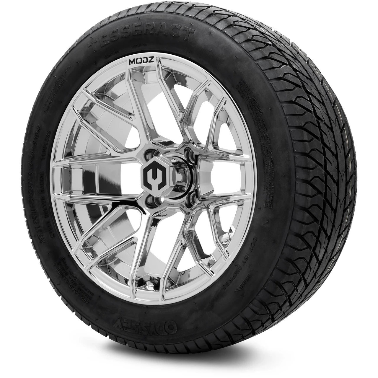 MODZ 14" Matrix Chrome Wheels & 215/50-14 Street Tires Combo