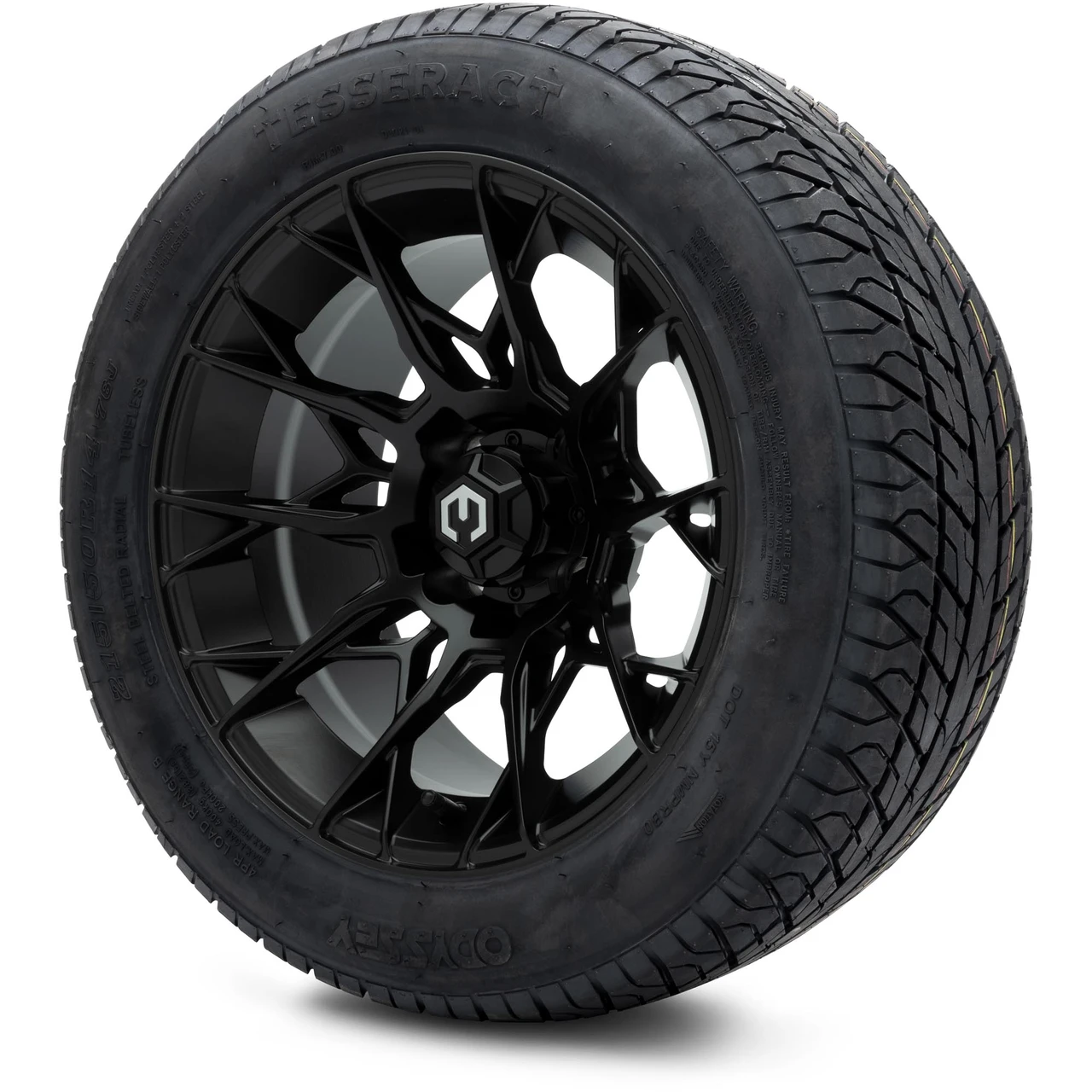 MODZ 14" Chaos Matte Black Wheels & 215/50-14 Street Tires Combo