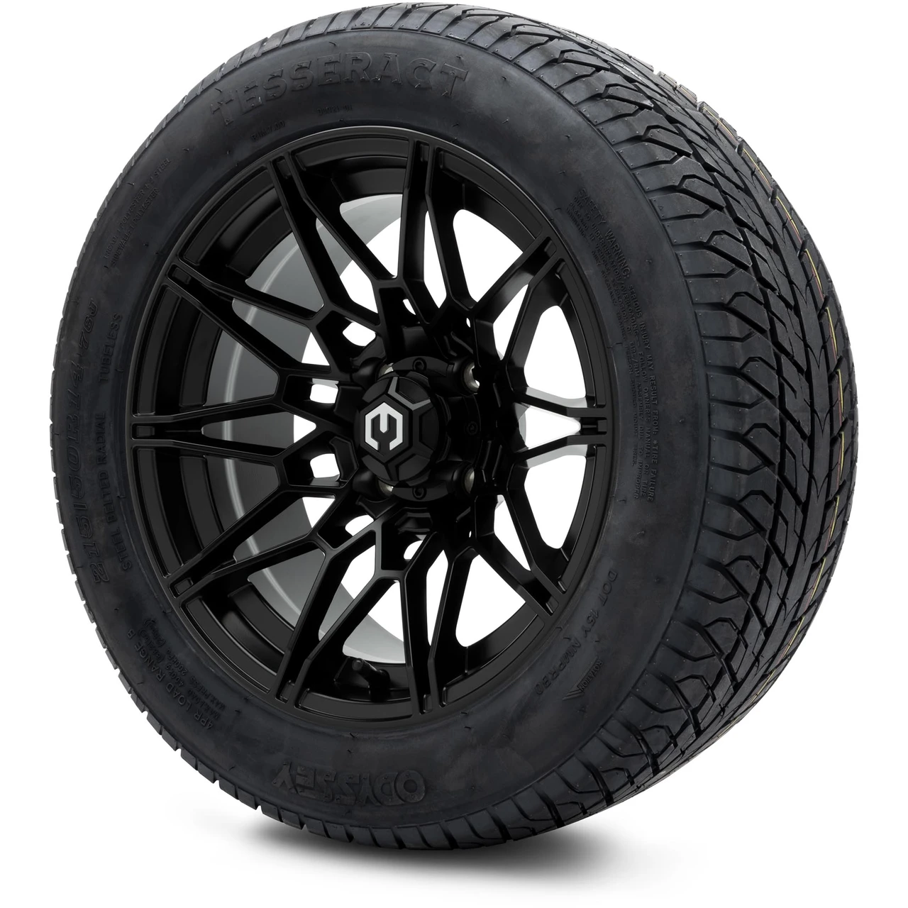 MODZ 14" Galaxy Matte Black Wheels & 215/50-14 Street Tires Combo