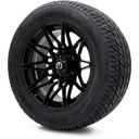 MODZ 14" Galaxy Glossy Black Wheels & 215/50-14 Street Tires Combo