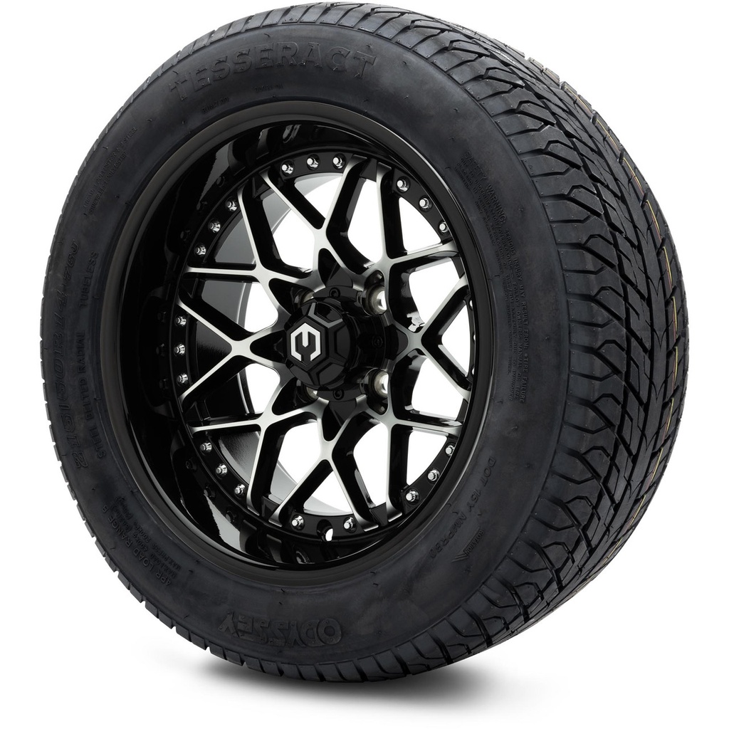 MODZ 14" Formula Machined Black Wheels & 215/50-14 Street Tires Combo
