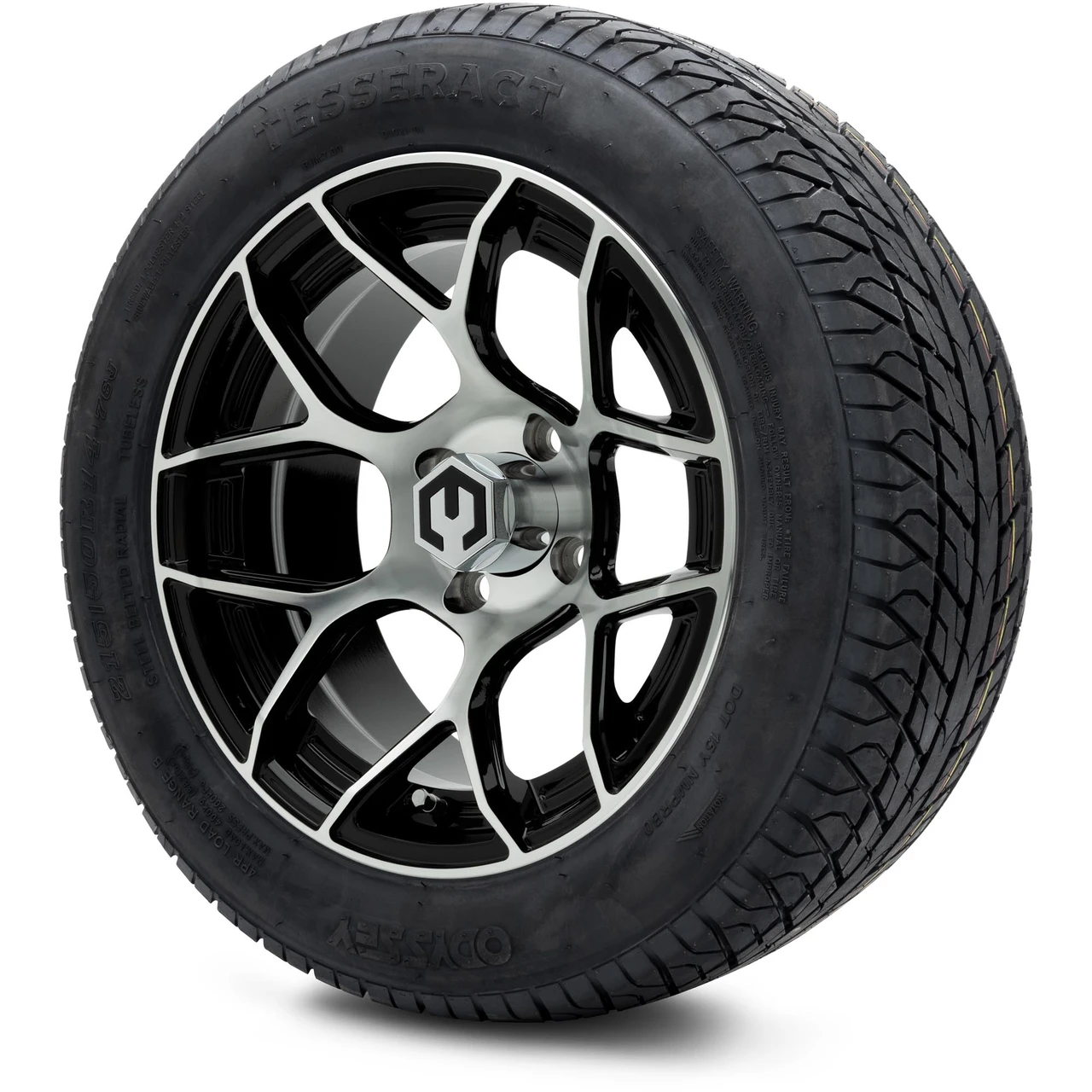 MODZ 14" Renegade Machined Black Wheels & 215/50-14 Street Tires Combo