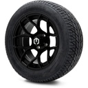 MODZ 14" Renegade Matte Black Wheels & 215/50-14 Street Tires Combo