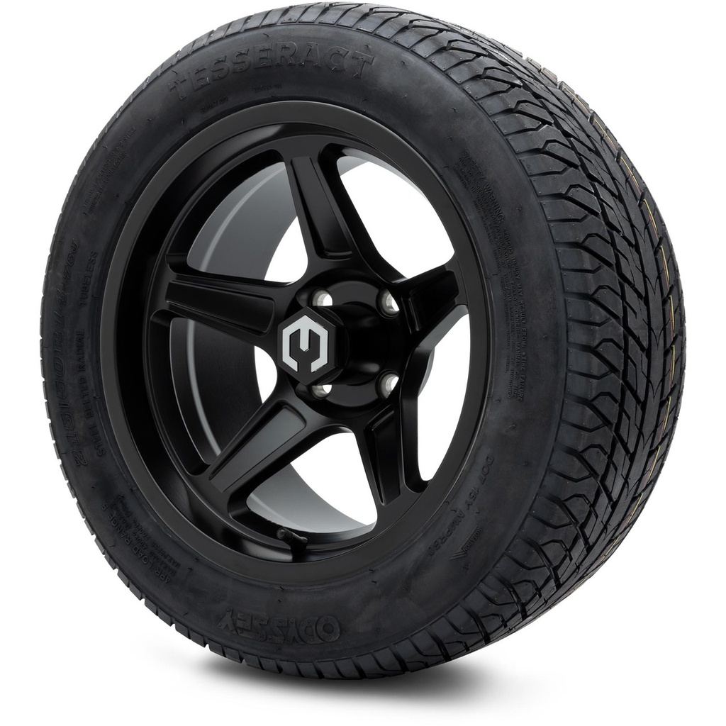 MODZ 14" Drift Matte Black Wheels & 215/50-14 Street Tires Combo