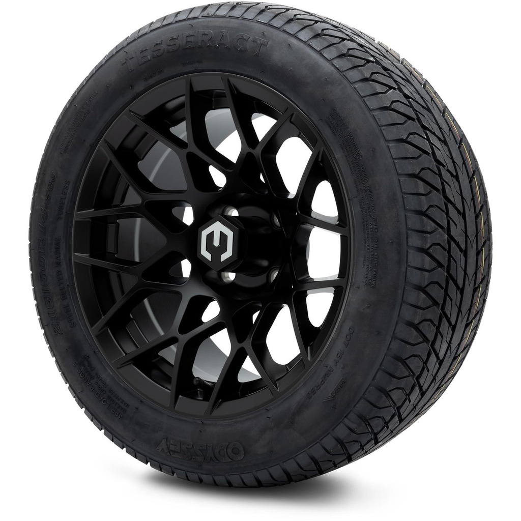 MODZ 14" Blitz Matte Black Wheels & 215/50-14 Street Tires Combo