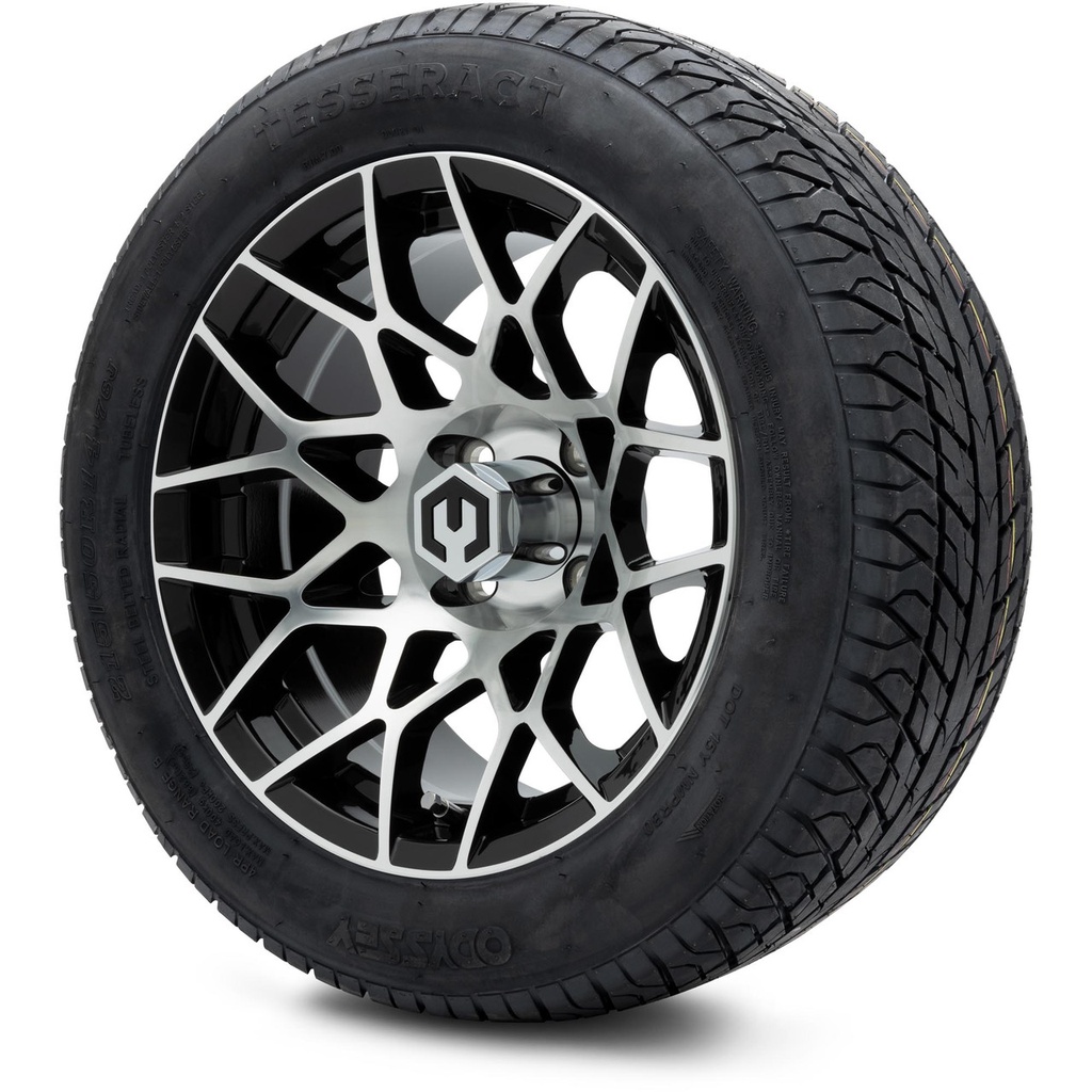 MODZ 14" Blitz Machined Black Wheels & 215/50-14 Street Tires Combo