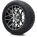 MODZ 14" Blitz Machined Black Wheels & 215/50-14 Street Tires Combo