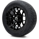 MODZ 14" Blitz Glossy Black Wheels & 215/50-14 Street Tires Combo