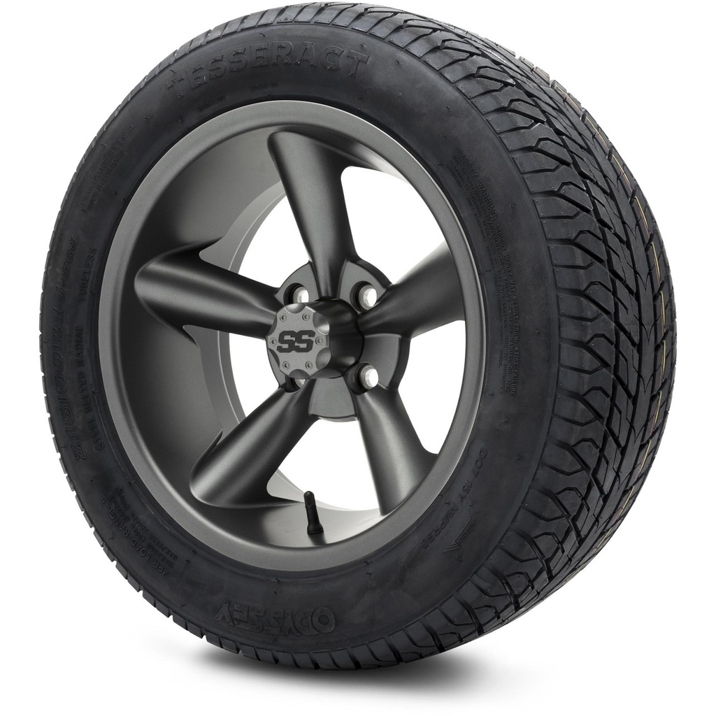 MODZ 14" Godfather Gunmetal Wheels & 215/50-14 Street Tires Combo