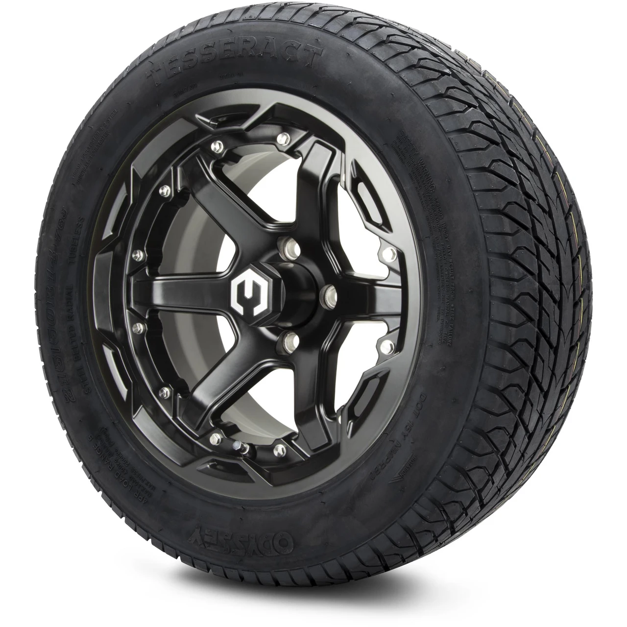 MODZ 14" Gladiator Glossy Black Wheels & 215/50-14 Street Tires Combo