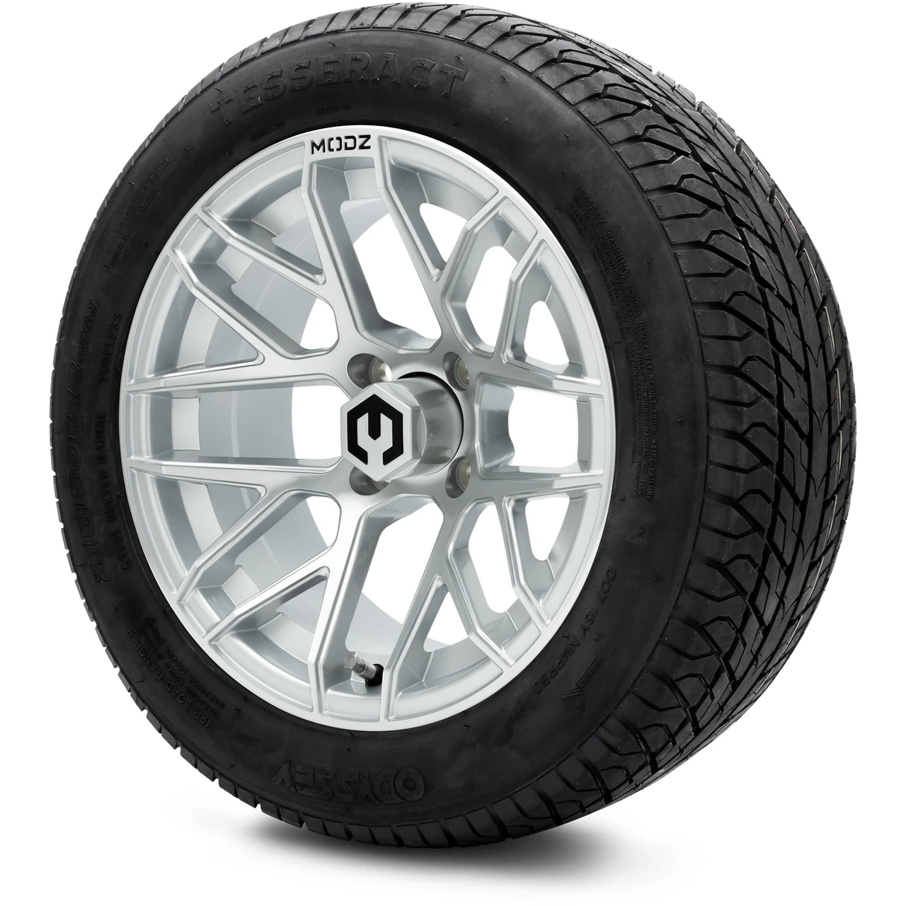 MODZ 14" Matrix Silver Wheels & 215/50-14 Street Tires Combo