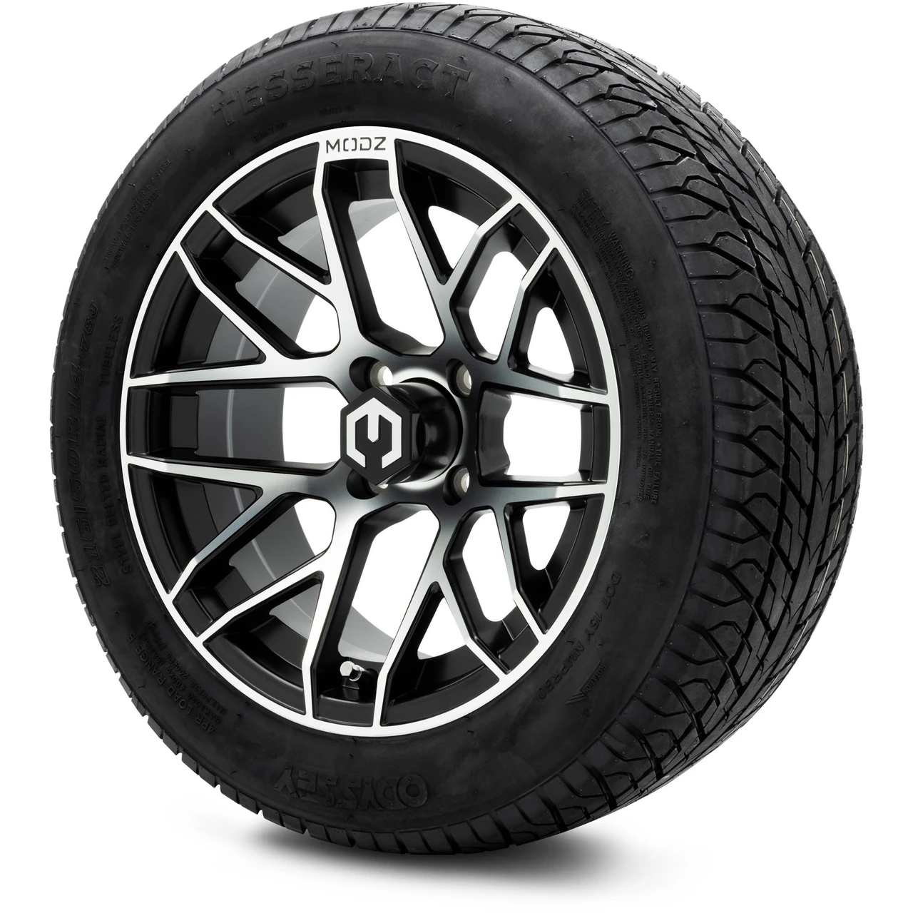 MODZ 14" Matrix Machined Black Wheels & 215/50-14 Street Tires Combo
