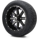 MODZ 14" Assault Glossy Black Wheels & 215/50-14 Street Tires Combo
