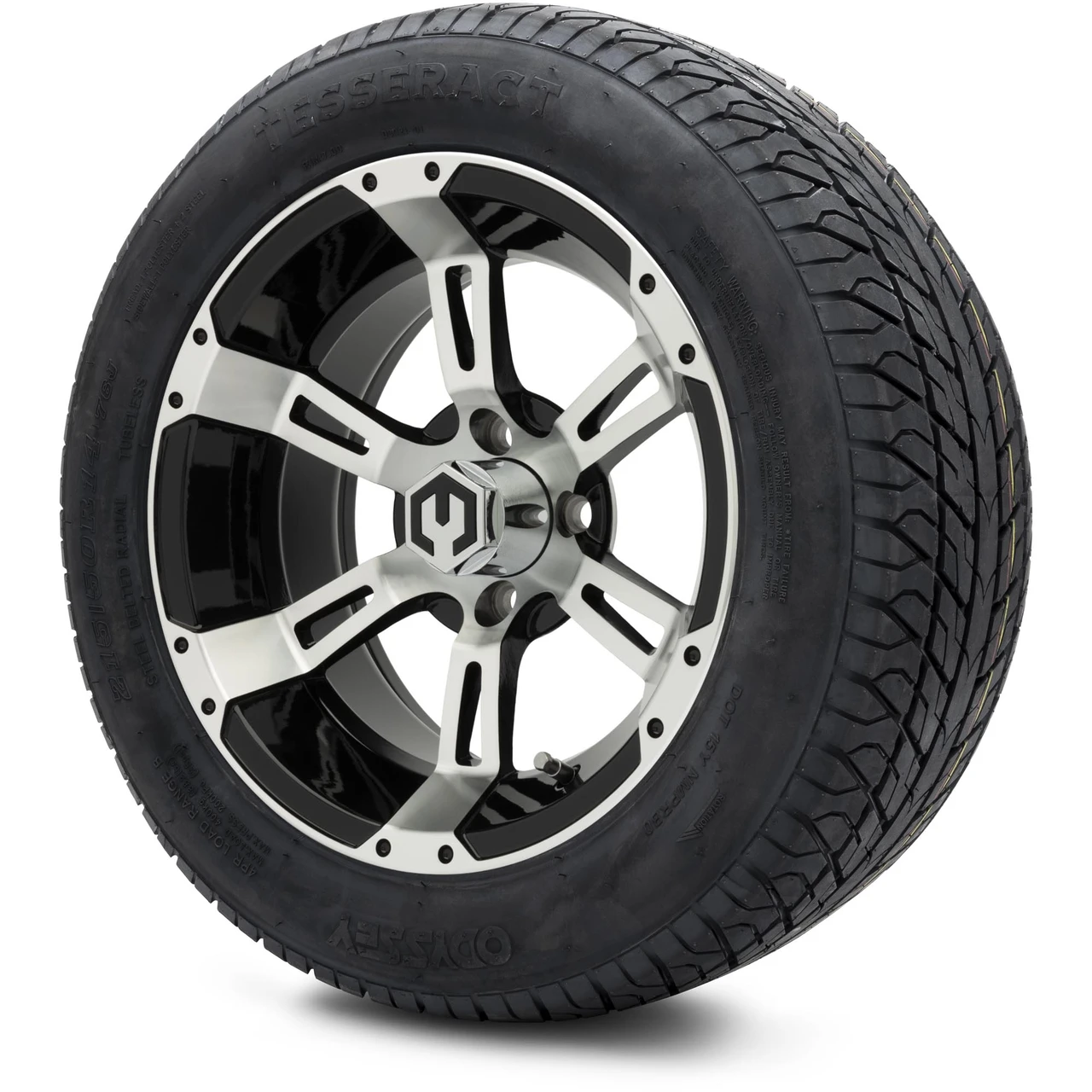 MODZ 14" Ambush Machined Black Wheels & 215/50-14 Street Tires Combo
