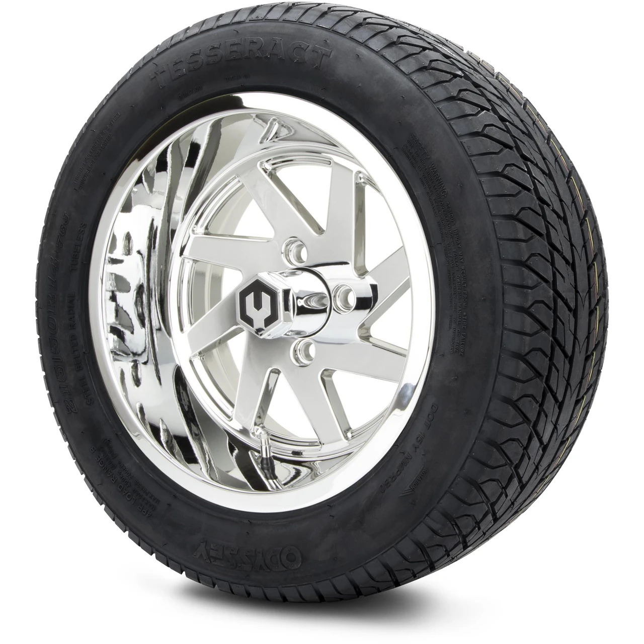 MODZ 14" Fury Chrome Wheels & 215/50-14 Street Tires Combo