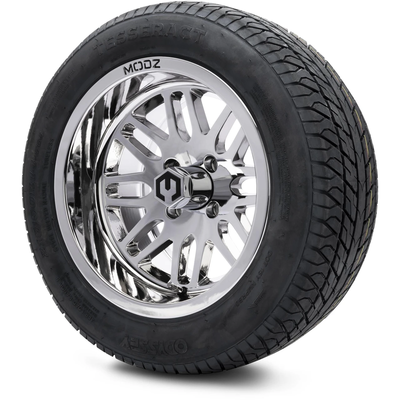 MODZ 14" Mayhem Chrome Wheels & 215/50-14 Street Tires Combo
