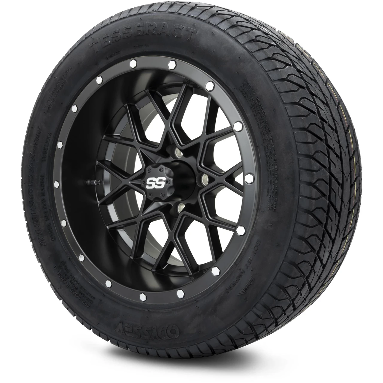 MODZ 14" Vortex Matte Black Wheels & 215/50-14 Street Tires Combo