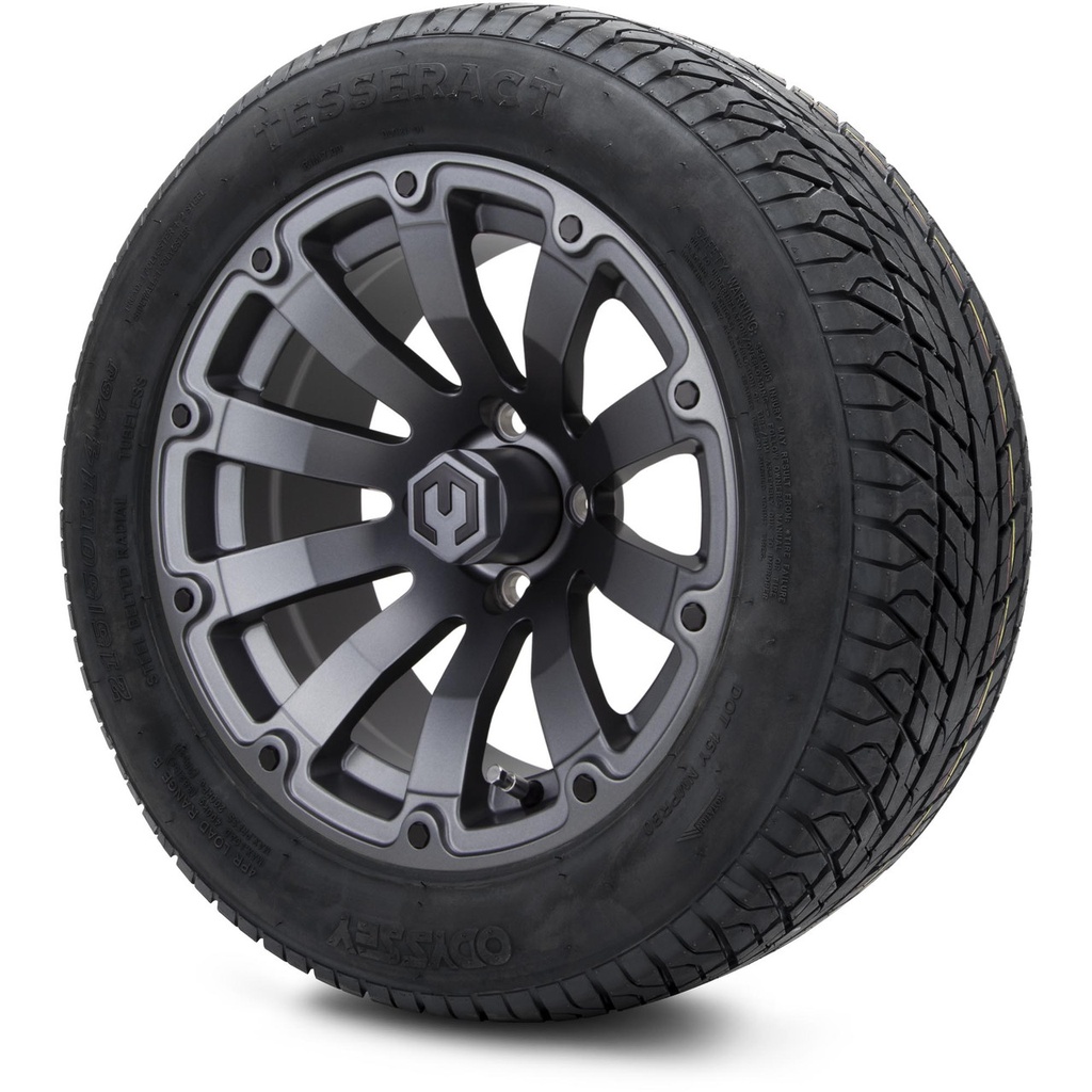 MODZ 14" Bomber Matte Gunmetal Wheels & 215/50-14 Street Tires Combo